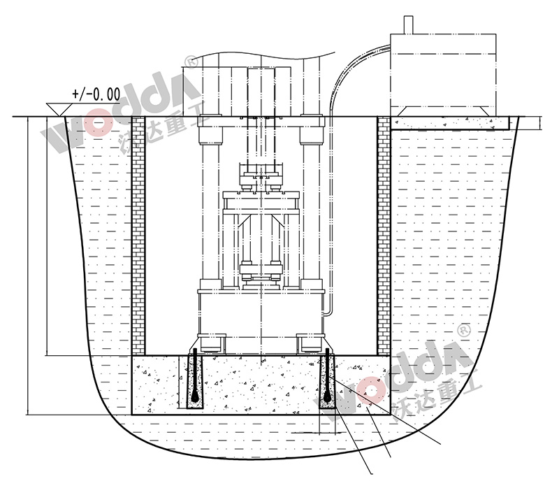 800噸匣(xiá)缽液壓機(jī)地(dì)基圖